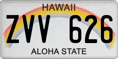 HI license plate ZVV626
