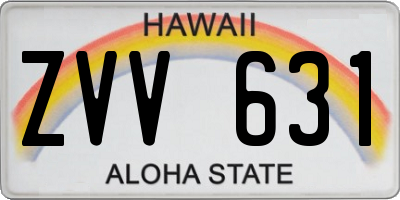 HI license plate ZVV631