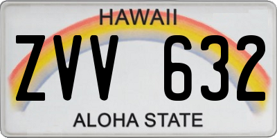 HI license plate ZVV632