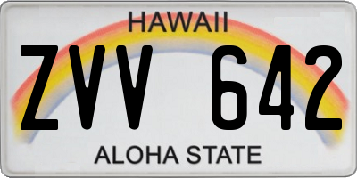 HI license plate ZVV642