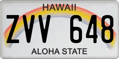 HI license plate ZVV648