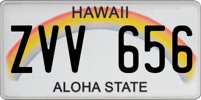 HI license plate ZVV656