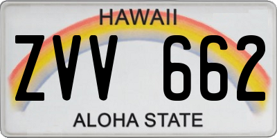 HI license plate ZVV662