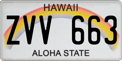 HI license plate ZVV663