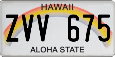HI license plate ZVV675
