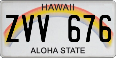 HI license plate ZVV676