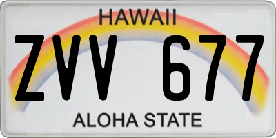 HI license plate ZVV677