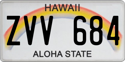 HI license plate ZVV684