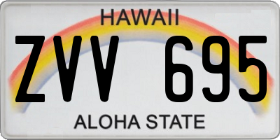 HI license plate ZVV695