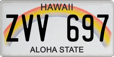 HI license plate ZVV697