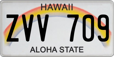 HI license plate ZVV709