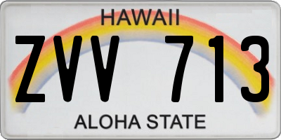 HI license plate ZVV713