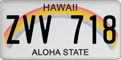HI license plate ZVV718