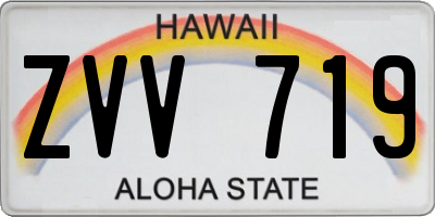 HI license plate ZVV719