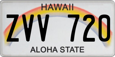 HI license plate ZVV720