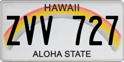 HI license plate ZVV727