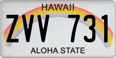 HI license plate ZVV731