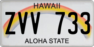 HI license plate ZVV733