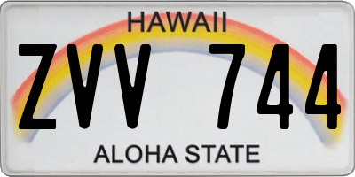 HI license plate ZVV744