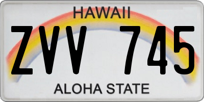 HI license plate ZVV745