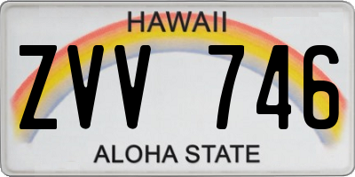 HI license plate ZVV746