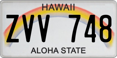 HI license plate ZVV748