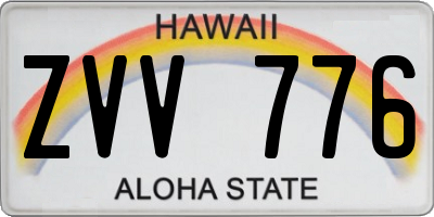 HI license plate ZVV776