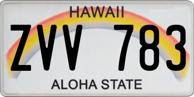 HI license plate ZVV783