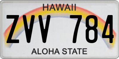 HI license plate ZVV784
