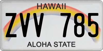 HI license plate ZVV785
