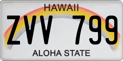 HI license plate ZVV799