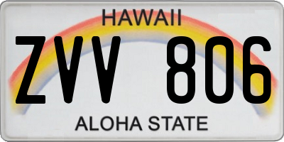 HI license plate ZVV806