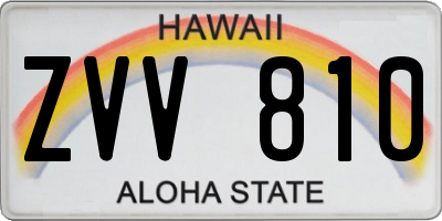 HI license plate ZVV810