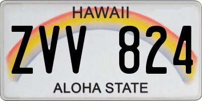 HI license plate ZVV824