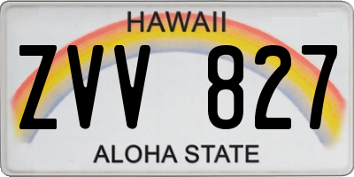 HI license plate ZVV827