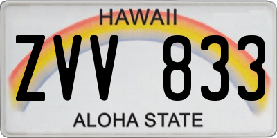 HI license plate ZVV833