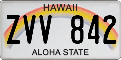 HI license plate ZVV842