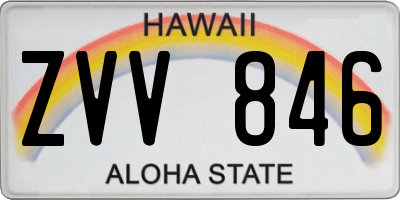 HI license plate ZVV846