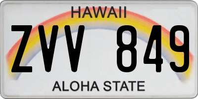 HI license plate ZVV849