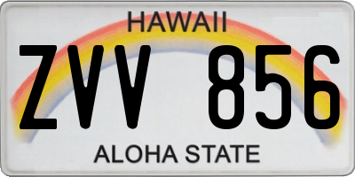 HI license plate ZVV856