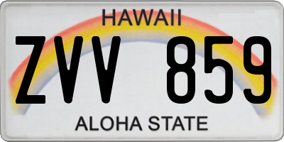 HI license plate ZVV859