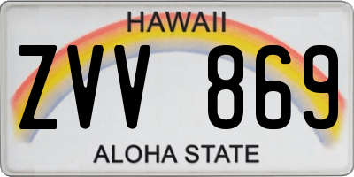 HI license plate ZVV869