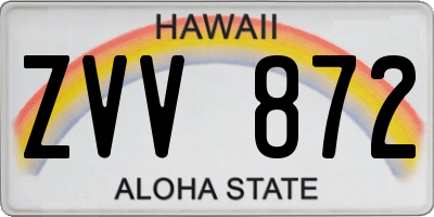 HI license plate ZVV872