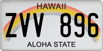 HI license plate ZVV896