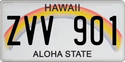 HI license plate ZVV901