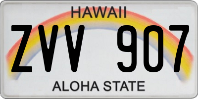 HI license plate ZVV907