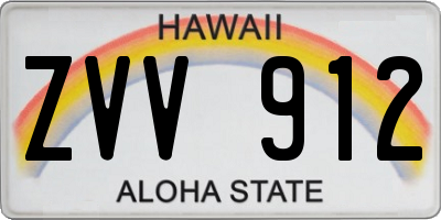 HI license plate ZVV912