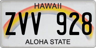 HI license plate ZVV928