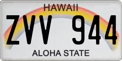 HI license plate ZVV944