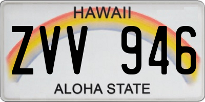 HI license plate ZVV946